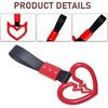 2 PCS Broken Heart Shaped Car Handle Straps Hang Ring, Rear Bumper Warning Ring, Multifunctional Drift Charm for Car (Red)
