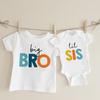 Big Bro Lil Sis Printed Round Neck Loose Summer One-Piece Parent-Child Clothing