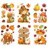 Creative Autumn Window Displays 6 Sheets Harvest Stickers, Thanksgiving Cartoon Static Cling Decorations with Festival Decor Pumpkins Maple