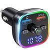 Bluetooth FM Transmitter for Car Hi-Fi Wireless Radio Adapter with RGB Light QC3.0 Quick Charge Handsfree Calling