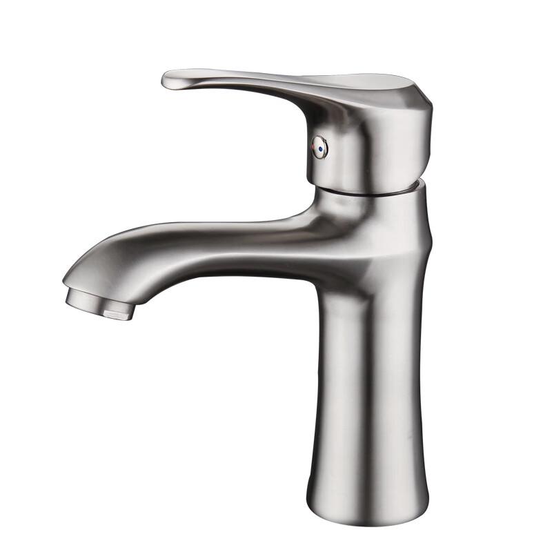 TLXT Brushed Stainless Steel Hot & Cold Basin Faucet