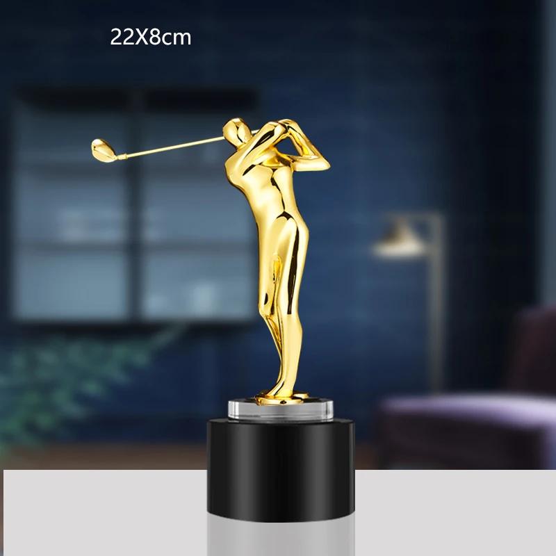 Customized High-End Golf Crystal Trophy, Souvenir, Home Decoration, Creative Metal Commemorative Rod, One Hole Award, 1Pc