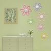 6Pcs Cotton Rope Flower Nursery Wall Decors Kid Room Decorations for Girl Woven Colorful Flower Ornaments Wall Hangings