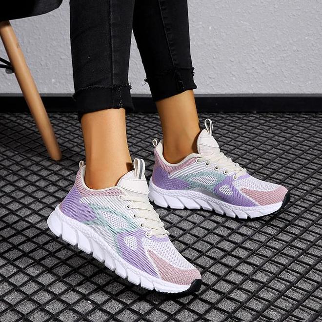 Nové párové jarní a podzimní prodyšné běžecké boty Síťované prodyšné tenisky pro ženy Flyknit sportovní běžecké boty