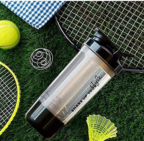 Paridham Protein Shaker Bottle Two Layer Extra Storage for Protein Powder Nuts Free with Compart men for Workout Protein Shake Gym Sipper Men Women