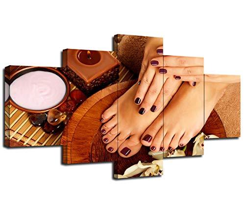 5 sztuk zdrowie uroda Spa masaż twarzy Salon ściana z obrazami ozdoby do dekoracji wnętrz plakaty płótno malarstwo akcesoria do salonu