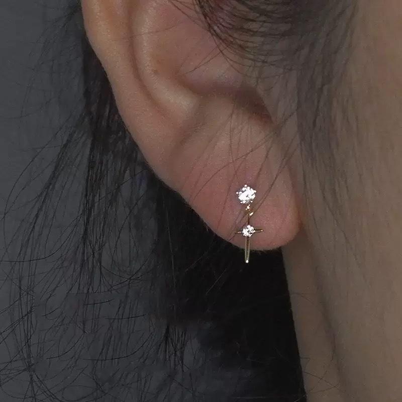 

Срібні міні-сережки-пусети з 18-каратним золотим покриттям у формі хрестиків - Блискучі, Універсальні, Прості та Елегантні сережки-підвіски 925 Silver