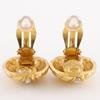 CHANEL Matelasse Earring vintage Plated Gold/Rhinestone 24g Women Used