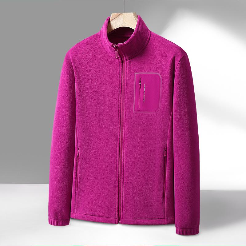 New Fleece Coat for Couples, Thickened and Warm, Spring, Autumn and Winter Stand-up Collar Cardigan, Outdoor Polar Fleece Jacket