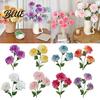 Indoor Floral Ornament Artificial 3 Head Dahlia Flowers Realistic Silk Fabric Arrangement Props for Photography Adjustable Fake Flowers Home