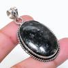 Natural Nuummite Gemstone Handmade 925 Sterling Silver Pendant 1.85" AP-15043