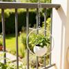 Minimalist Metal Hanging Flower Pot with Chain Hook Iron Art Wall Mounted Flower Holder Wear-resistant Handmade Flower Vase