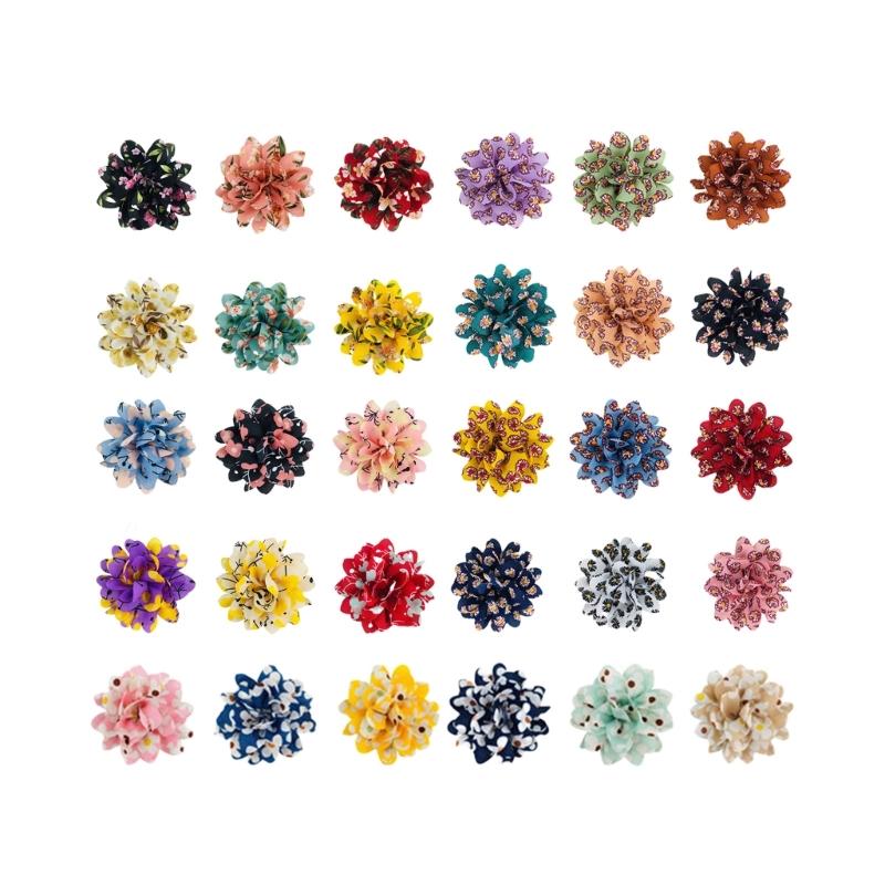 

Handmade 8Cm Floral Applique Pet Collar Accessory Multicolored Elastic Bands Decoration For Cats And Small Dogs 1