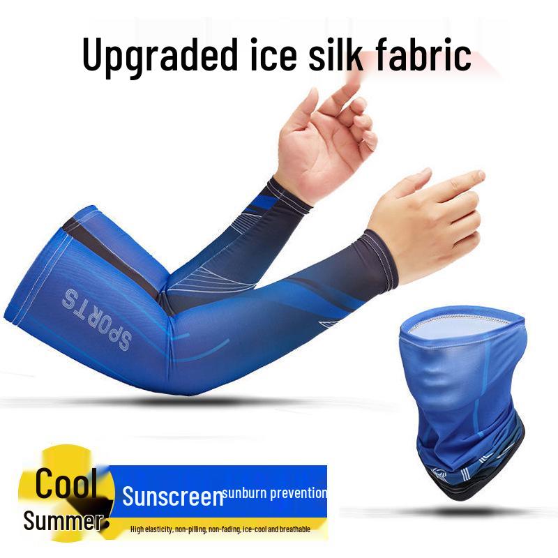 Sport Style Sun Protection Breathable Cycling Arm Warmers for Men and Women - Thin Ice Silk Sleeves
