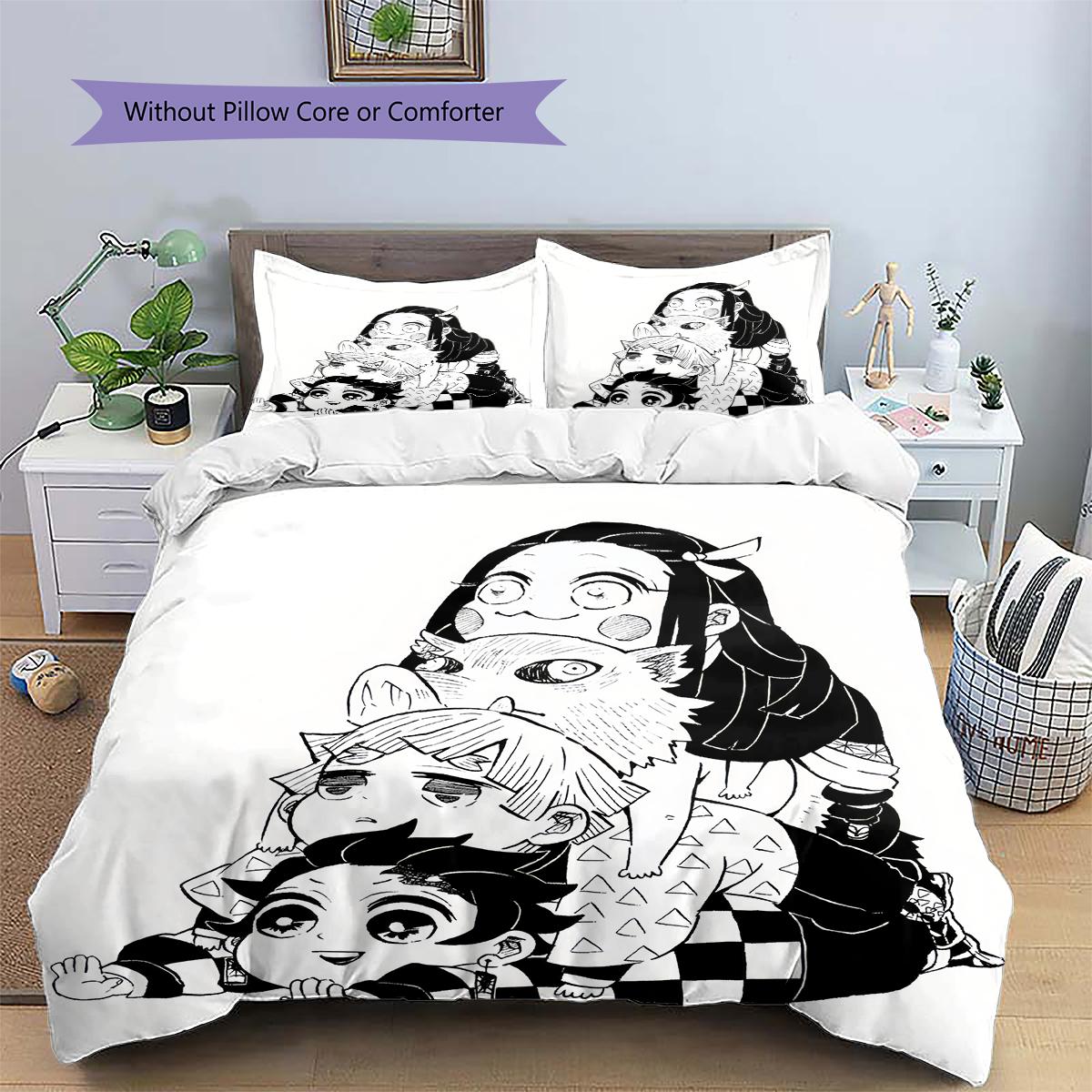 

Demon Slayer Dark Style Bedding Set Duvet Cover Pillowcase No Filler, Soft Home Bedroom Decor, Perfect Gift for Fans.chl 135x200cm