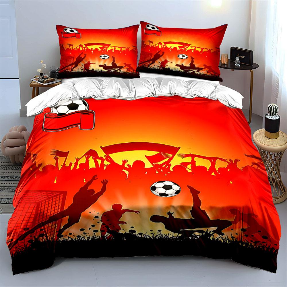 Soccer Theme Bedding Set Bedding Duvet Cover Set Duvet Cover Pillowcases (1 * Duvet Cover 2 * Pillowcases, Without Duvet Insert)