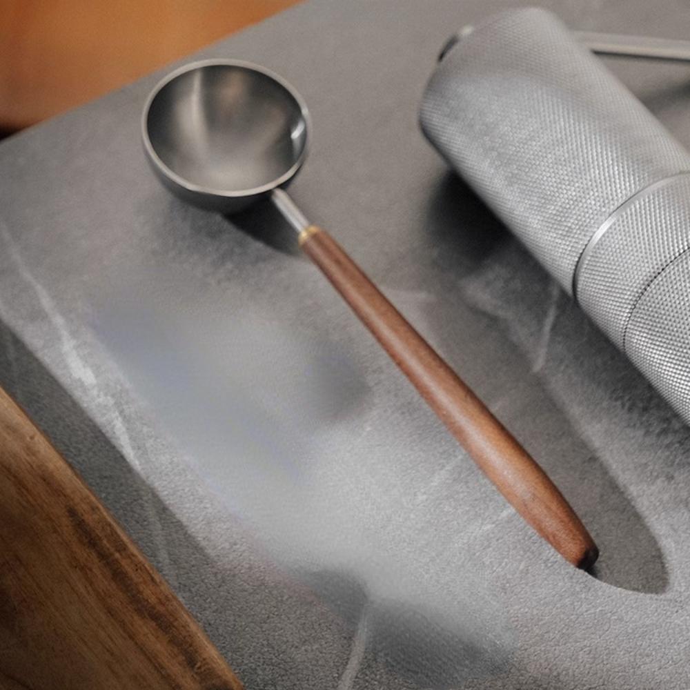 Wooden Handle Stainless Steel Coffee Scoop Tablespoon Measuring Spoon Wood Long Handle Coffee Spoons