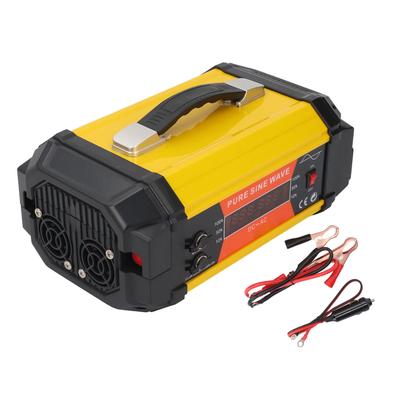 500W Automenič 12V na 220V Čistá sínusoida Digitálny LCD Menič Dve AC zásuvky 2 USB porty 2