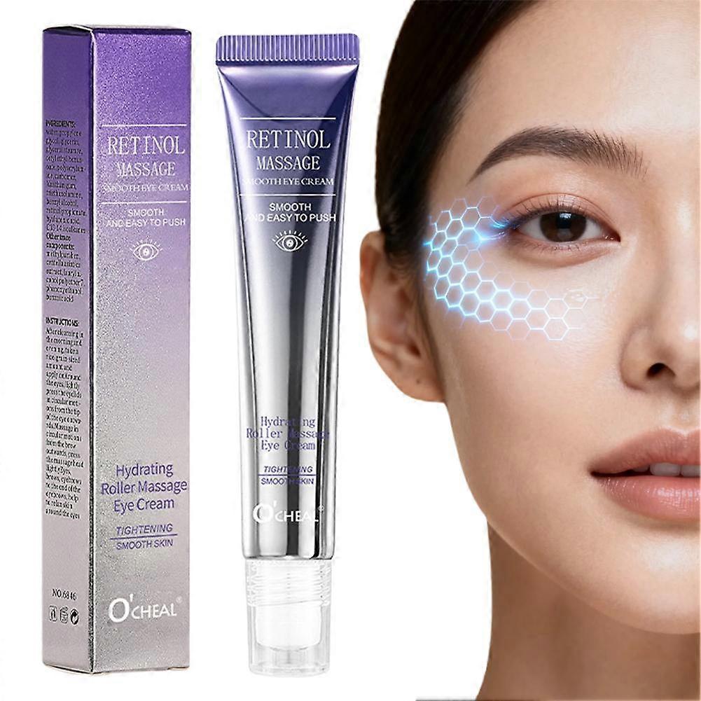 Retinol Massage Eye Cream with Triple Roller - Blue Light Protection Firming