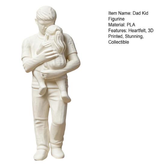 Dad Birthday Gifts from Daughter, 3D Printed Father Holding Kids Figurine, Dad Child Sculpture for Father's Day, Office Desk Decor