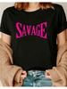 Women'S Pure T-Shirt, Oversized Round Neck Short Sleeve Blouse Suitable for Layering Or Casual Wear, Letter Print, Golde
