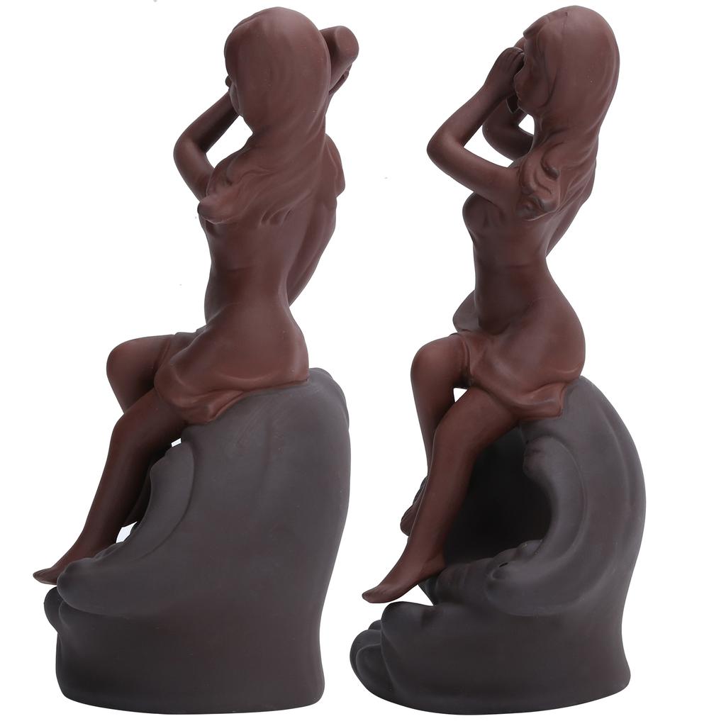 Incense Burner Red Stoneware Backflow Incense Holder Home Office Decoration Ornament