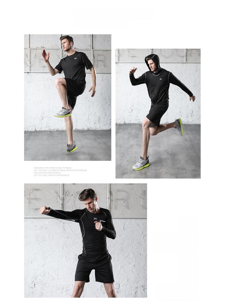 Men's Casual Fitness Running Suit: Shorts & Short-Sleeved Tights for Yoga & Training