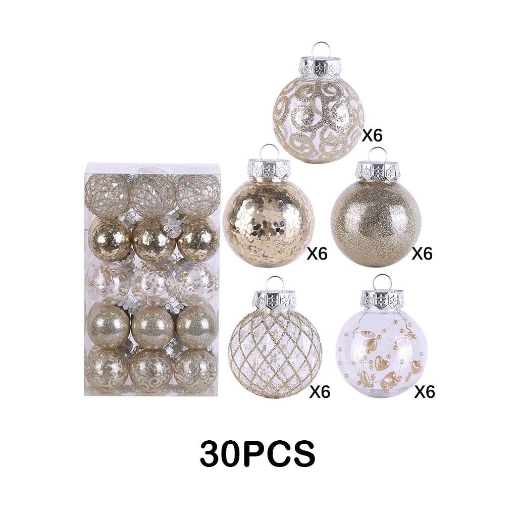 30pcs/set Christmas Balls Safe Ingredients High-end Texture Reusable Ornaments For Christmas Tree