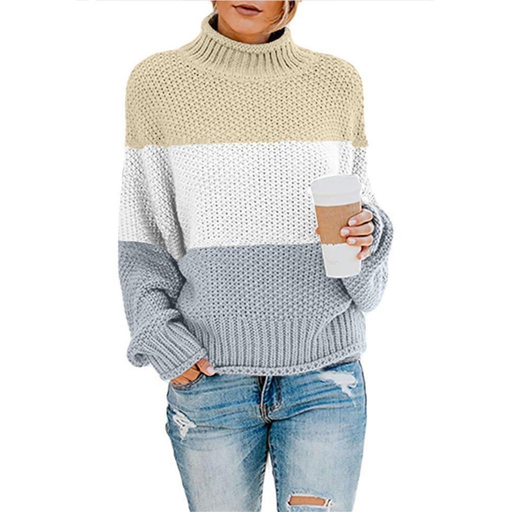 Womens Off The Shoulder Sweater Casual Knitted Loose Long Sleeve Pullover