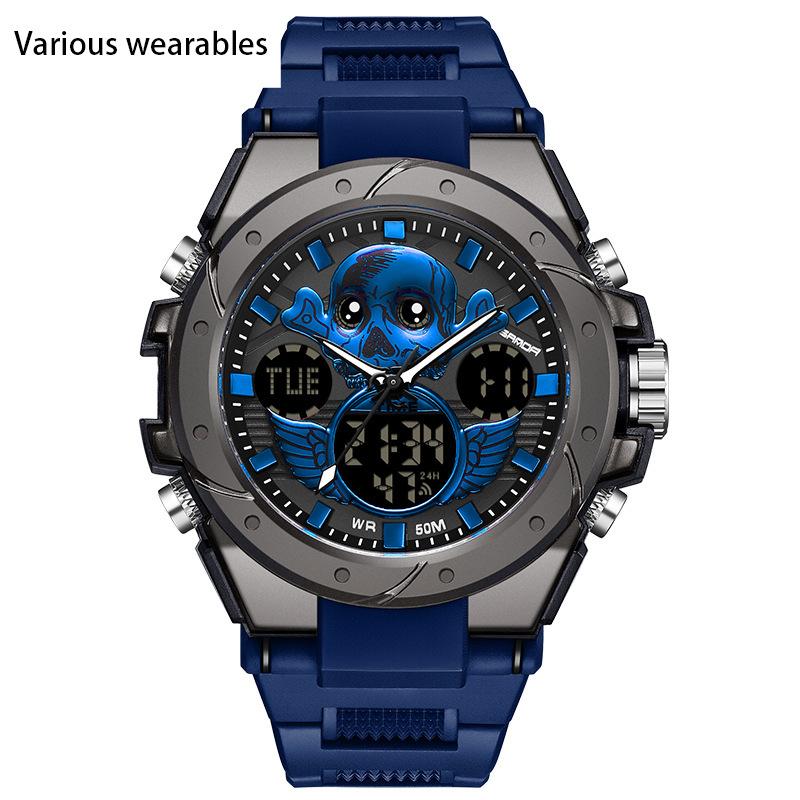 New Harajuku Style Skull Waterproof Men's Electronic Multi-Function Electronic Watch Outdoor Sports Men's Watch