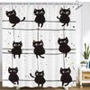 Cartoon Cute Cat Shower Curtain Printed Fabric Simple Style Lovely Cats Bathroom Curtain Bathtub Home Decoration Curtain