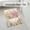 Blumen-Fantasy-Garten-Thema Weicher Kristall-Samt-Teppich Benutzerdefinierter Name & Textdruck Rutschfester Bodenläufer für Schlafzimmer Wohnzimmer