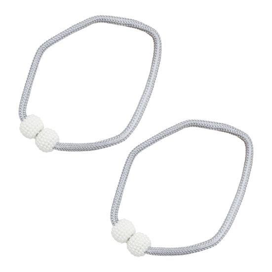 1 Pair Magnetic Curtain Straps Faux Pearls Decor Decorative Braided Ropes Curtain Tiebacks Curtain Accessories