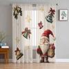 Julnisse Snöflinga Gåva Klocka Skira Gardiner för Vardagsrumsdekoration Fönstergardiner Kök Tyll Voile Gardiner