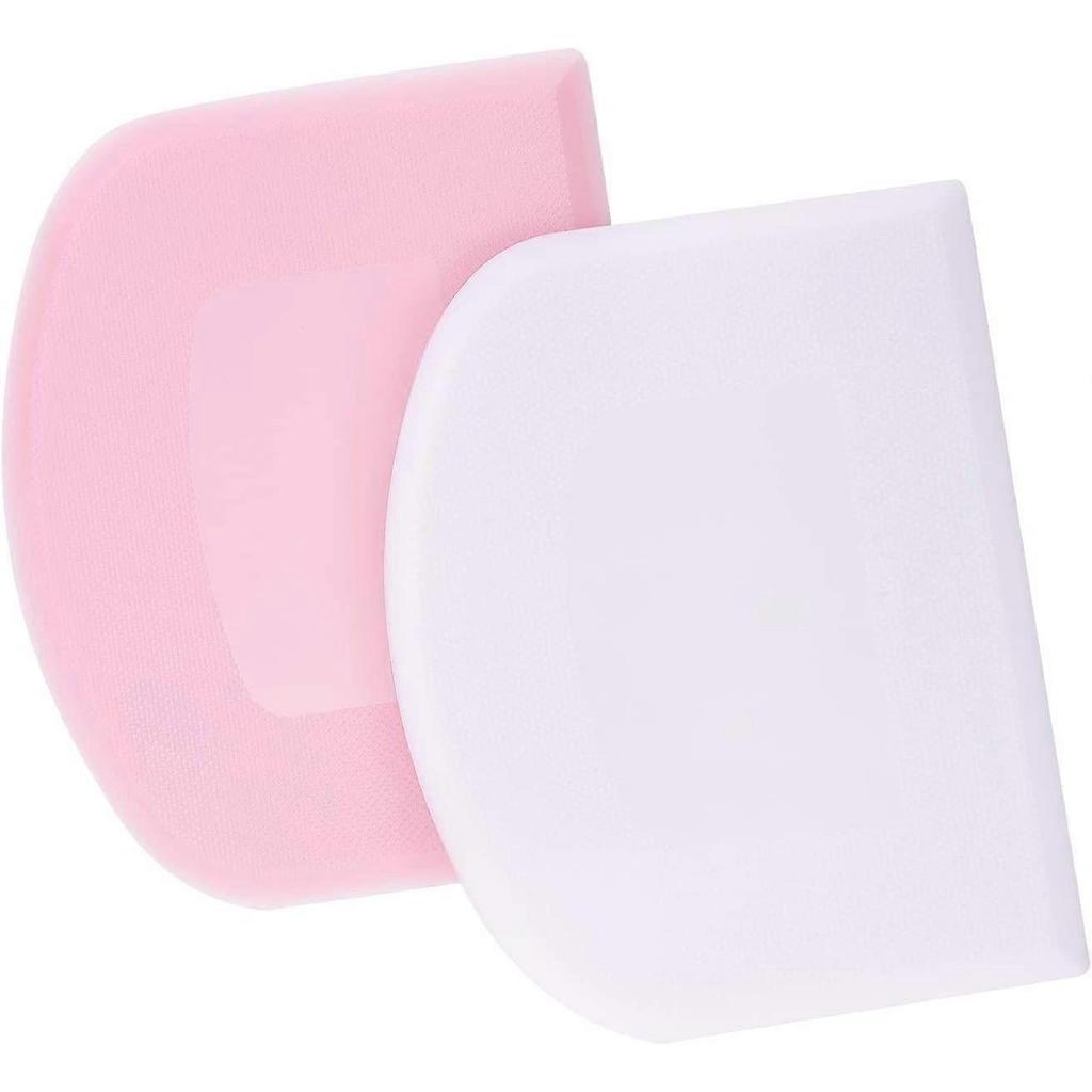 2Pcs 4.72x3.74 Inch/12x9.5cm Dough Scraper Plastic Pastry Cutter Bowl Scrapers Dough Bread Cutters Multipurpose Kitchen Tool for Cake Decorating Bakin