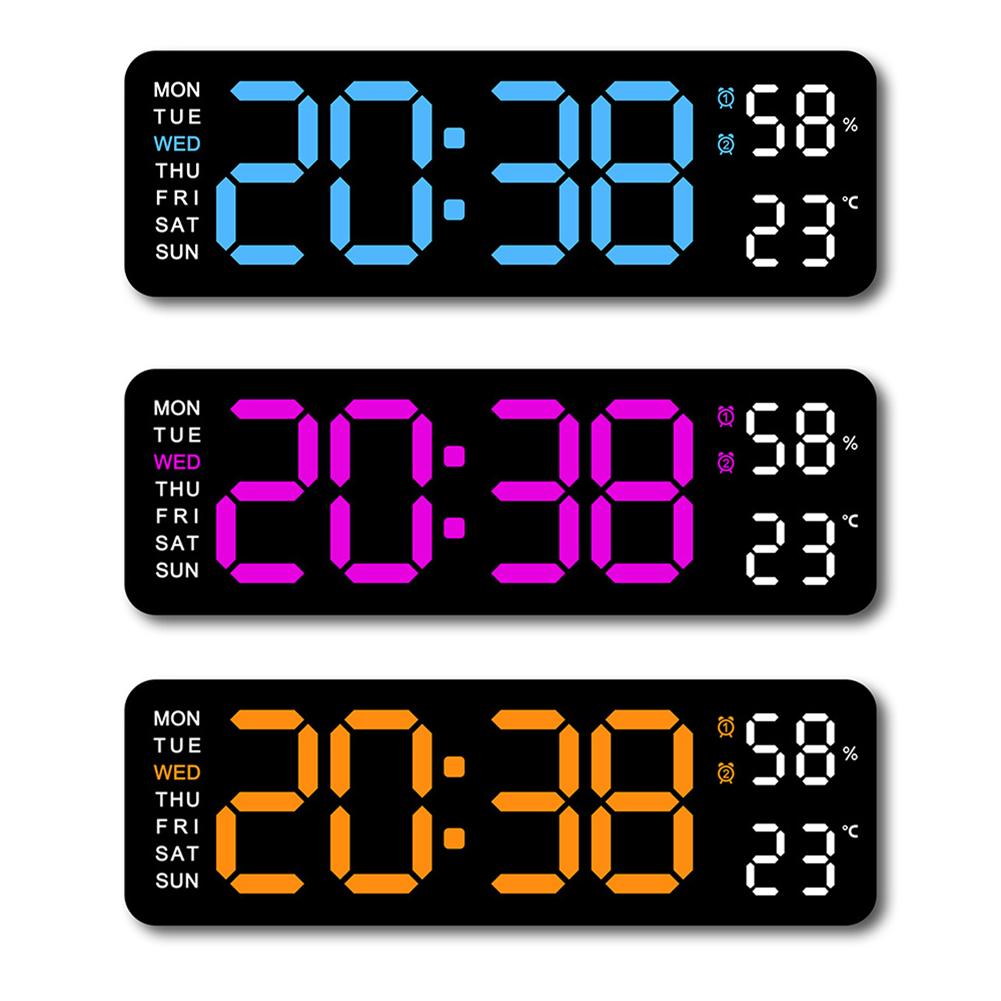 LED Desk Alarm Clock Digital Alarm Clock Multifunctional Electronic Wall Clock USB Charging Bedside Alarm Clock for Home Office