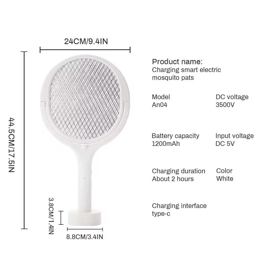 Rotatable Mosquito Killer Multi-function Angle Adjustable Bug Killer Electric Shock USB Charging Mosquito Bat