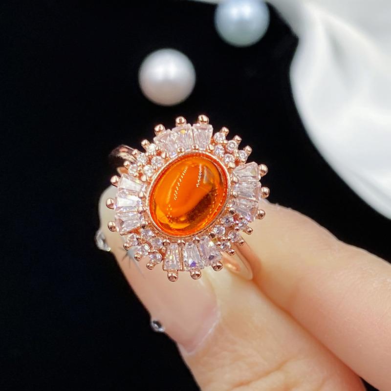 BELLA BOX Luxury High-end Fenda Color Plain Oval Adjustable Ring Suitable For Women's Daily Party Fashion Jewelry