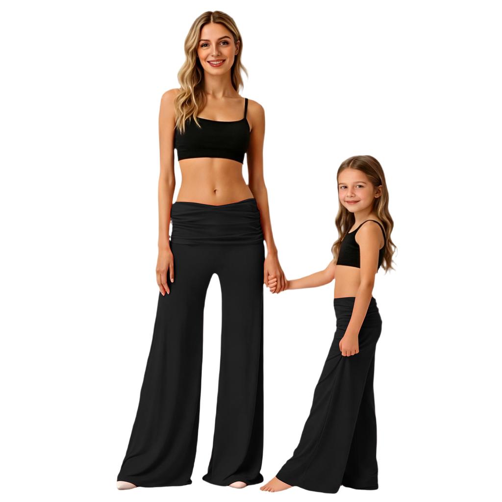 Women's Fashion Ruched Yoga Pants, Pocketless, Loose And Casual Wide-Leg Trousers