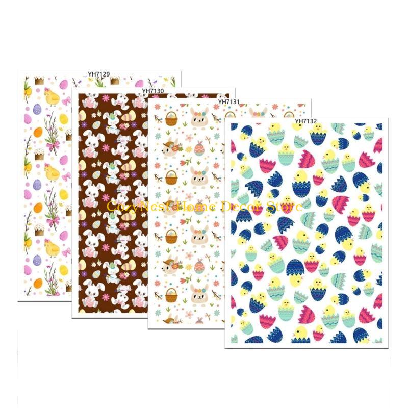 92MF 4 Листа Цветочная Печать Глина Акварель Переносная Бумага Наклейка Мягкая Глина Серьги Изготовление Украшений Ручная Работа Наклейка