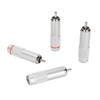4Pcs RCA Sound Connector DIY Chrome Plated Low Loss Welding RCA Male Plug for Professional Sound