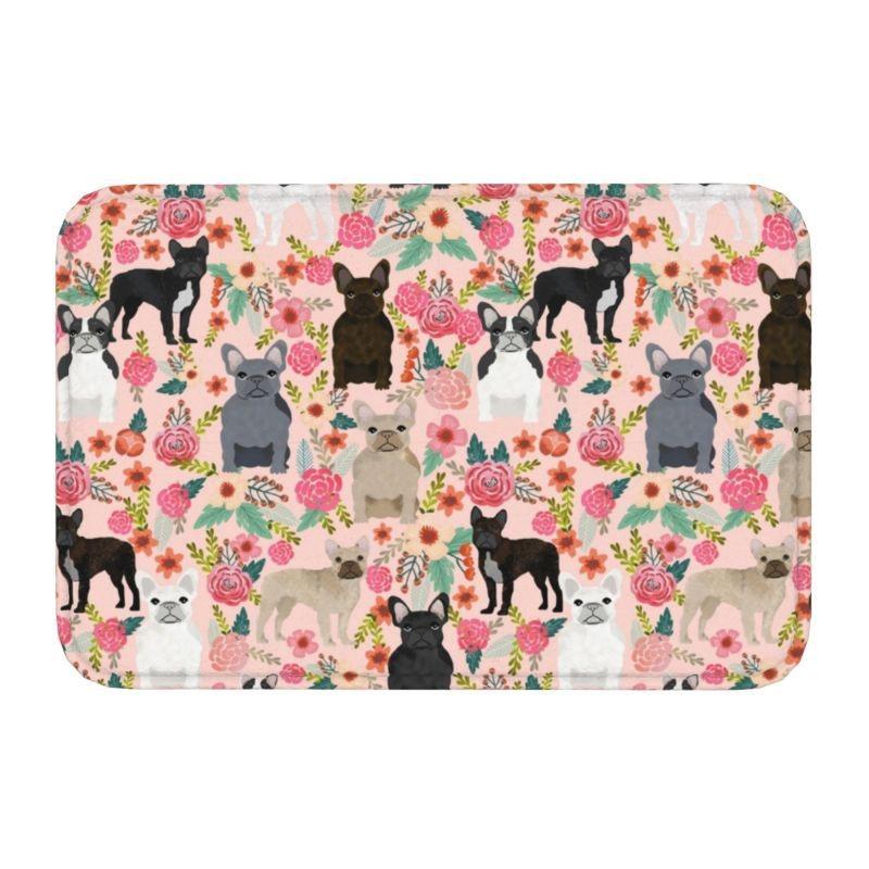 Colorful Puppy Flower Carpet for Living Room Bedroom and Home Decoration - Cartoon Dog Print Pattern Anti Slip Carpet