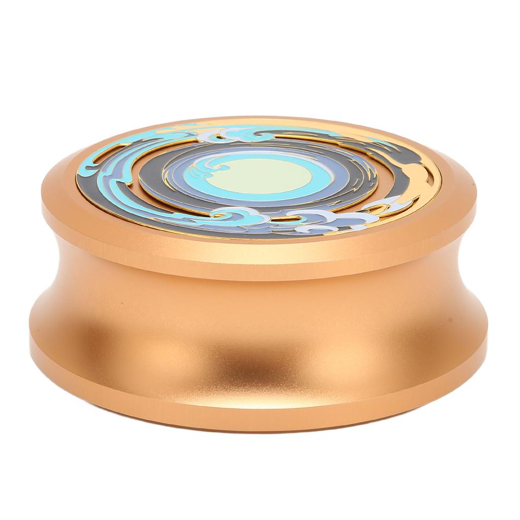 LP Vinyl Turntables Disc Stabilizer Professional Record Weight Clamp with Silicone Bottom Pad for Vibration Damping Gold