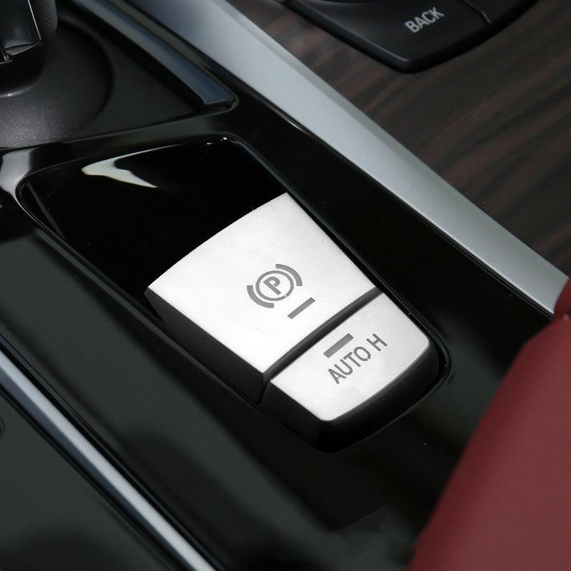 Für BMW 5er G30 F10 G60 Ein-Klick Start-Stopp-Knopf Aufkleber, Handbremsabdeckung, Multimedia Auto-Knopf Aufkleber