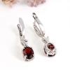 Elegant and Noble 925 Sterling Silver Earrings Natural Garnet Gemstone Fine Jewelry for Women's Anniversary and Engagement Gift