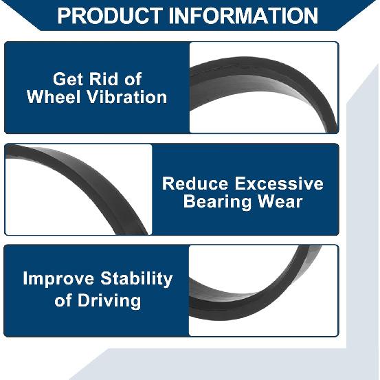 Car Wheel Hub Centric Rings Wheels Center Shaft Shock Absorbing Hubrings Durable Polycarbonate OD 56.1mm to ID 54.1mm 4 Pcs Black Durable Material