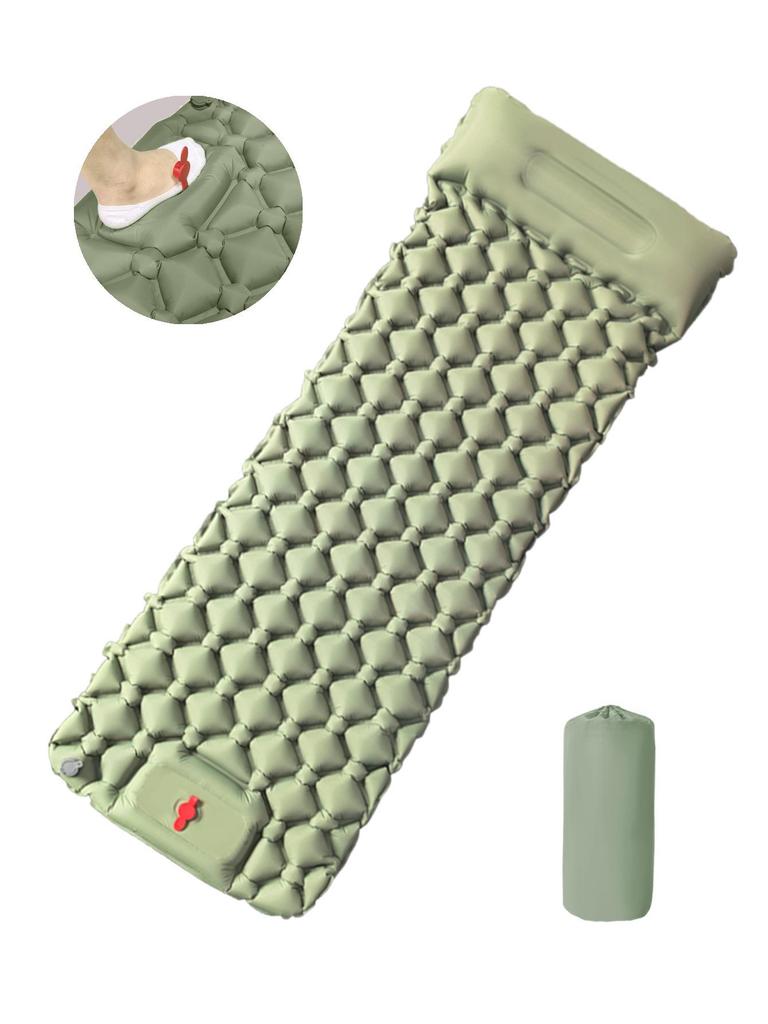 Ultralight Portable TPU Inflatable Camping Pad - Moisture-Proof, Single/Double, Foot-Press Design