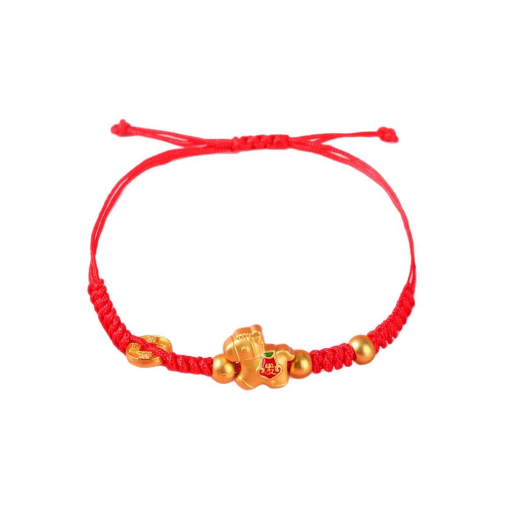 2026 Zodiac Horse Red Rope Bracelet: Benmingnian Hand-Woven Ethnic-Style for Good Fortune