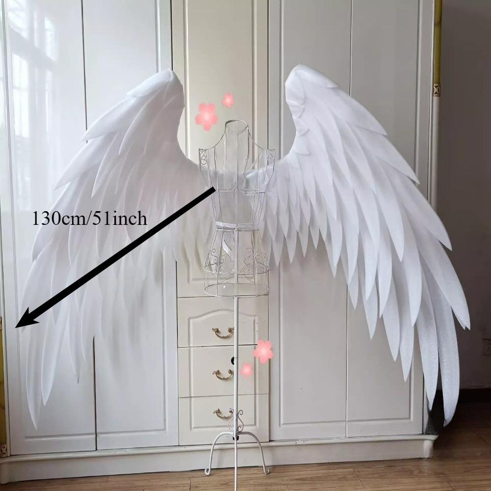 White Angel Wings Dance Props – Elegant Swan Simulation Feathers for Photo Shoot, Cosplay, and Decoration