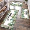 1Pcs Luxury Cactus Print Kitchen Mat Soft Thickened Kitchen Floor Mat Waterproof Non-slip Oil-proof Floor Mat Runner Rug